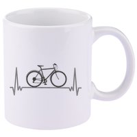 Bicycle Heartbeat 11oz C Handle Ceramic Mug