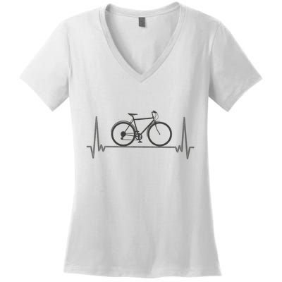 Bicycle Heartbeat Women's V-Neck T-Shirt