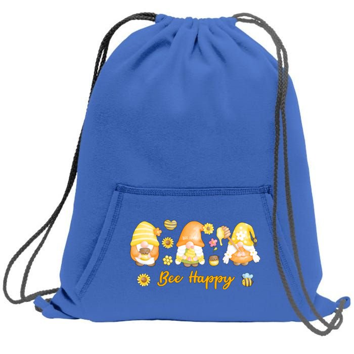 Bee Happy Beekeeping Honey Bee Gnome Gift Sweatshirt Cinch Pack Bag