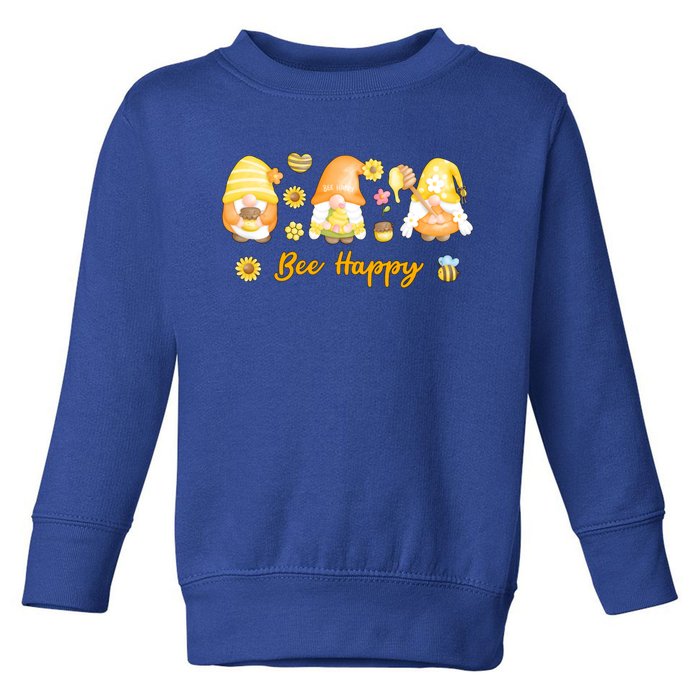 Bee Happy Beekeeping Honey Bee Gnome Gift Toddler Sweatshirt