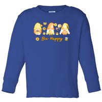 Bee Happy Beekeeping Honey Bee Gnome Gift Toddler Long Sleeve Shirt