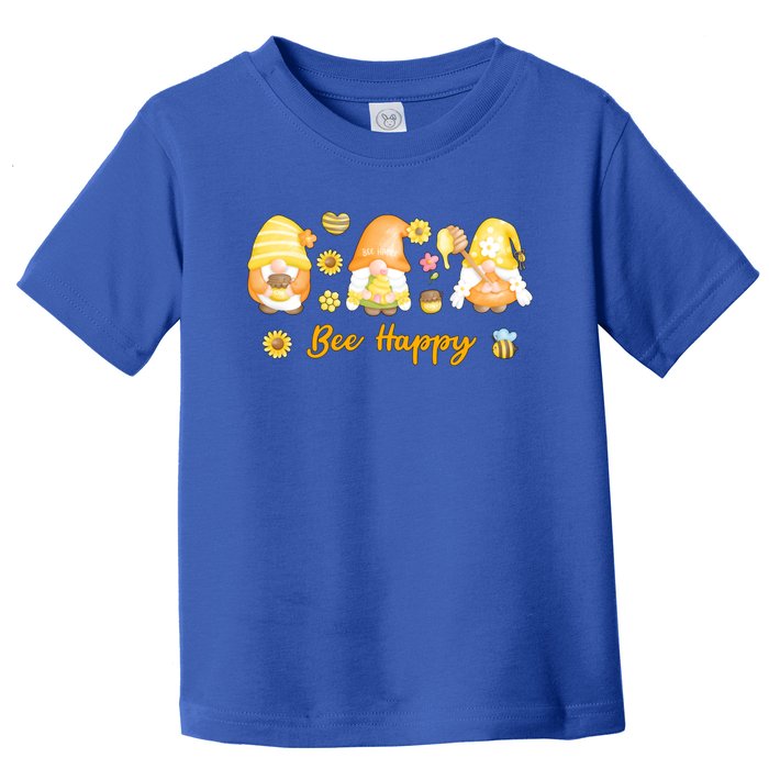 Bee Happy Beekeeping Honey Bee Gnome Gift Toddler T-Shirt