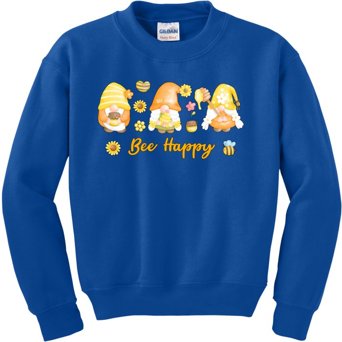 Bee Happy Beekeeping Honey Bee Gnome Gift Kids Sweatshirt