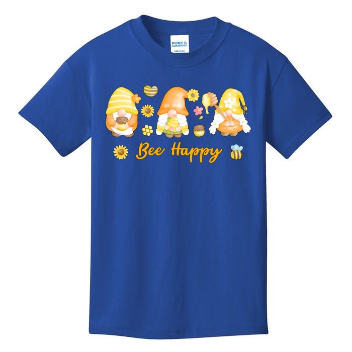 Bee Happy Beekeeping Honey Bee Gnome Gift Kids T-Shirt