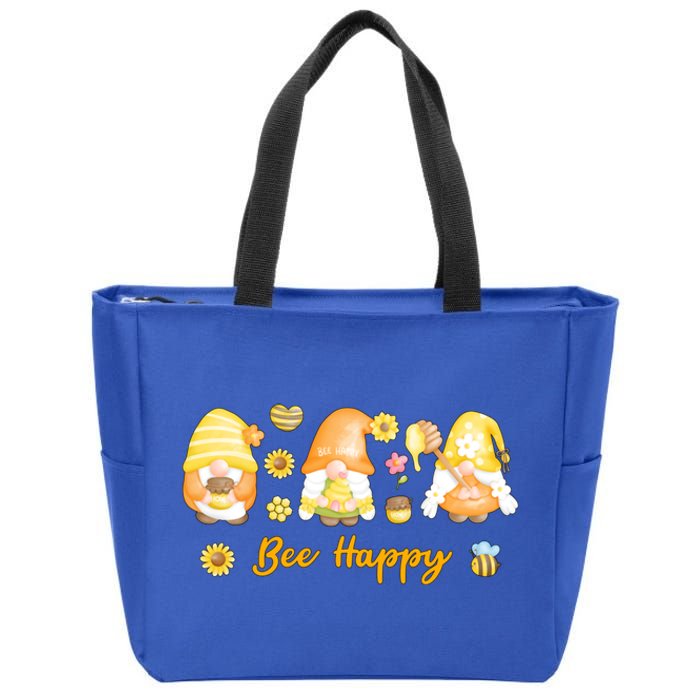 Bee Happy Beekeeping Honey Bee Gnome Gift Zip Tote Bag