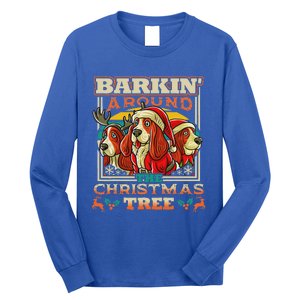 Basset Hound Barkin Around The Christmas Tree Dog Long Sleeve Shirt