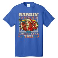 Basset Hound Barkin Around The Christmas Tree Dog Tall T-Shirt