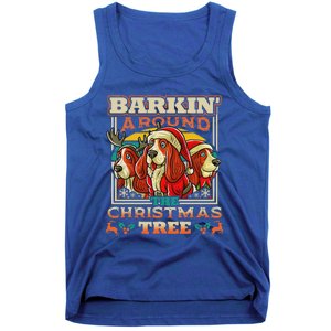 Basset Hound Barkin Around The Christmas Tree Dog Tank Top