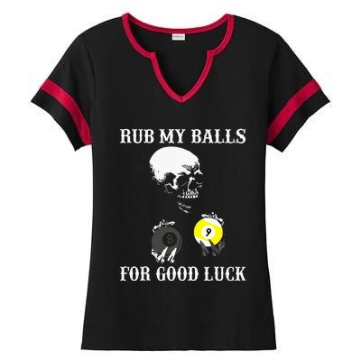 Billiards Halloween Ladies Halftime Notch Neck Tee