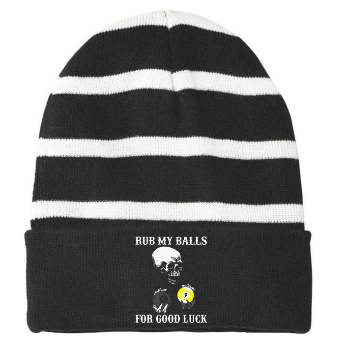 Billiards Halloween Striped Beanie with Solid Band