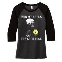 Billiards Halloween Women's Tri-Blend 3/4-Sleeve Raglan Shirt