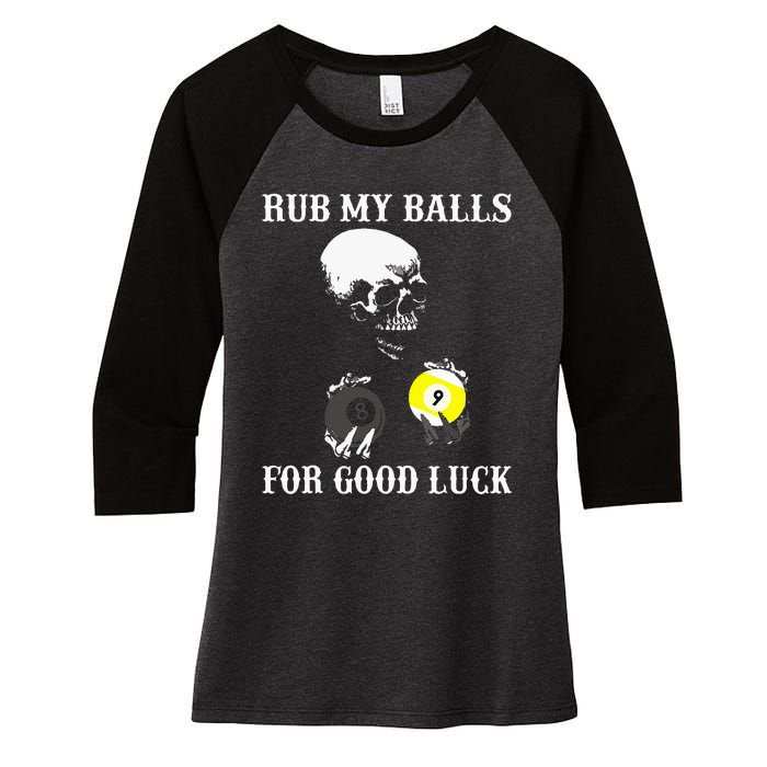 Billiards Halloween Women's Tri-Blend 3/4-Sleeve Raglan Shirt