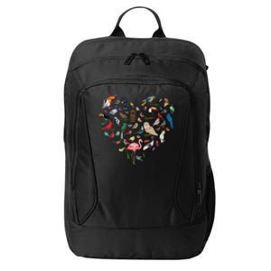 Bird Heart Birding Bird Watching Birder Bird Watcher Cute Gift City Backpack