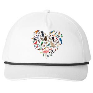 Bird Heart Birding Bird Watching Birder Bird Watcher Cute Gift Snapback Five-Panel Rope Hat