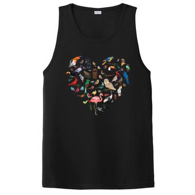 Bird Heart Birding Bird Watching Birder Bird Watcher Cute Gift PosiCharge Competitor Tank