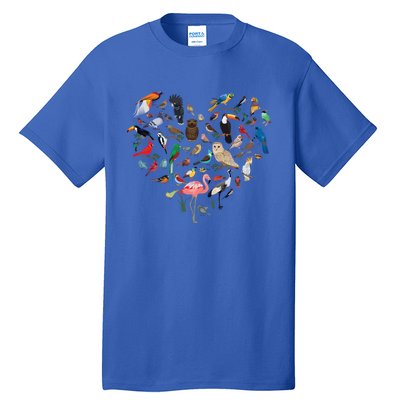 Bird Heart Birding Bird Watching Birder Bird Watcher Cute Gift Tall T-Shirt