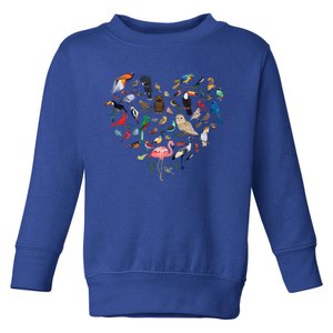 Bird Heart Birding Bird Watching Birder Bird Watcher Cute Gift Toddler Sweatshirt