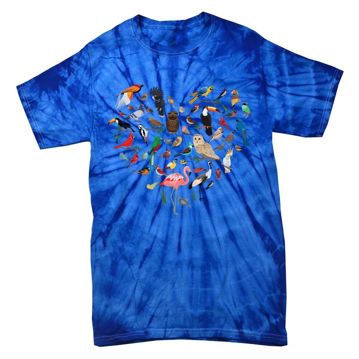 Bird Heart Birding Bird Watching Birder Bird Watcher Cute Gift Tie-Dye T-Shirt