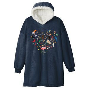 Bird Heart Birding Bird Watching Birder Bird Watcher Cute Gift Hooded Wearable Blanket