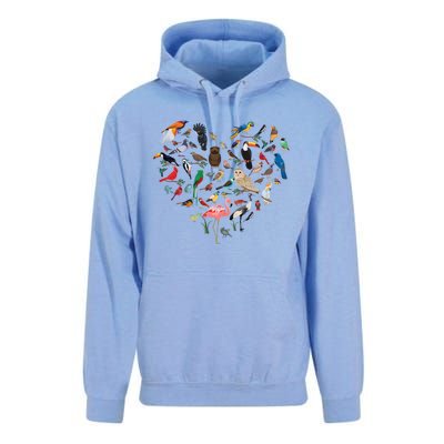 Bird Heart Birding Bird Watching Birder Bird Watcher Cute Gift Unisex Surf Hoodie