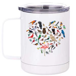 Bird Heart Birding Bird Watching Birder Bird Watcher Cute Gift 12 oz Stainless Steel Tumbler Cup