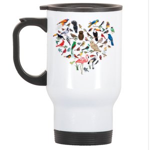 Bird Heart Birding Bird Watching Birder Bird Watcher Cute Gift Stainless Steel Travel Mug