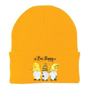 Bee Happy Bee Gnome Spring Knit Cap Winter Beanie