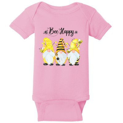 Bee Happy Bee Gnome Spring Baby Bodysuit