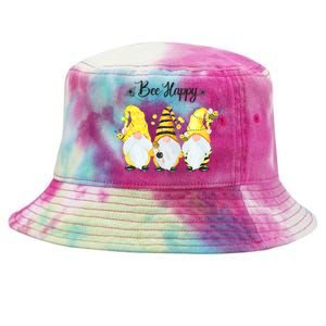 Bee Happy Bee Gnome Spring Tie-Dyed Bucket Hat