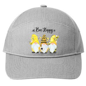 Bee Happy Bee Gnome Spring 7-Panel Snapback Hat