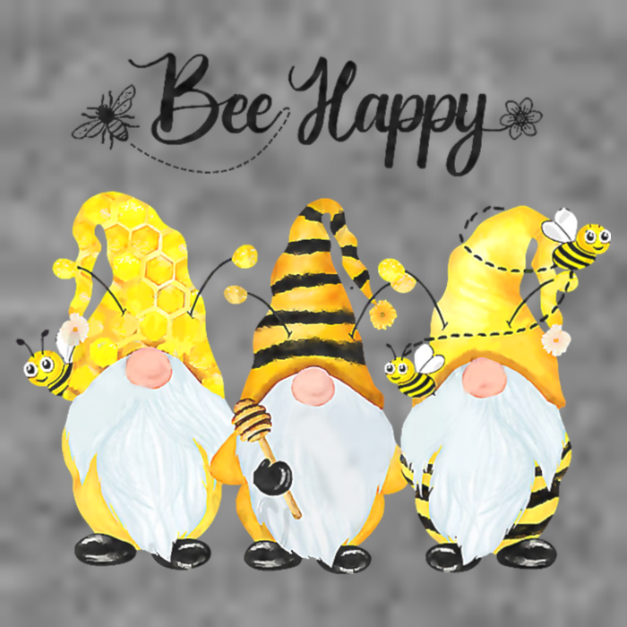 Bee Happy Bee Gnome Spring 7-Panel Snapback Hat