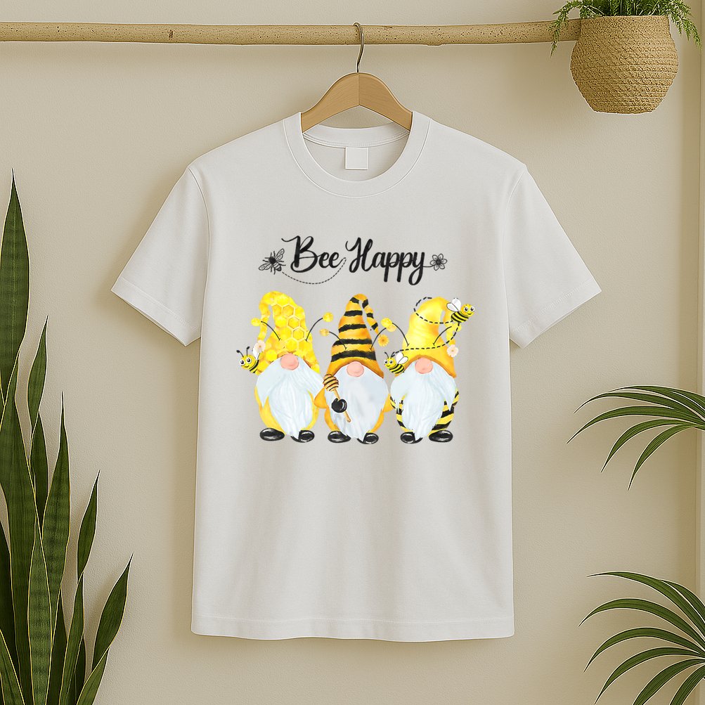 Bee Happy Bee Gnome Spring T-Shirt
