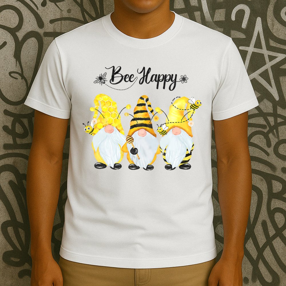 Bee Happy Bee Gnome Spring T-Shirt