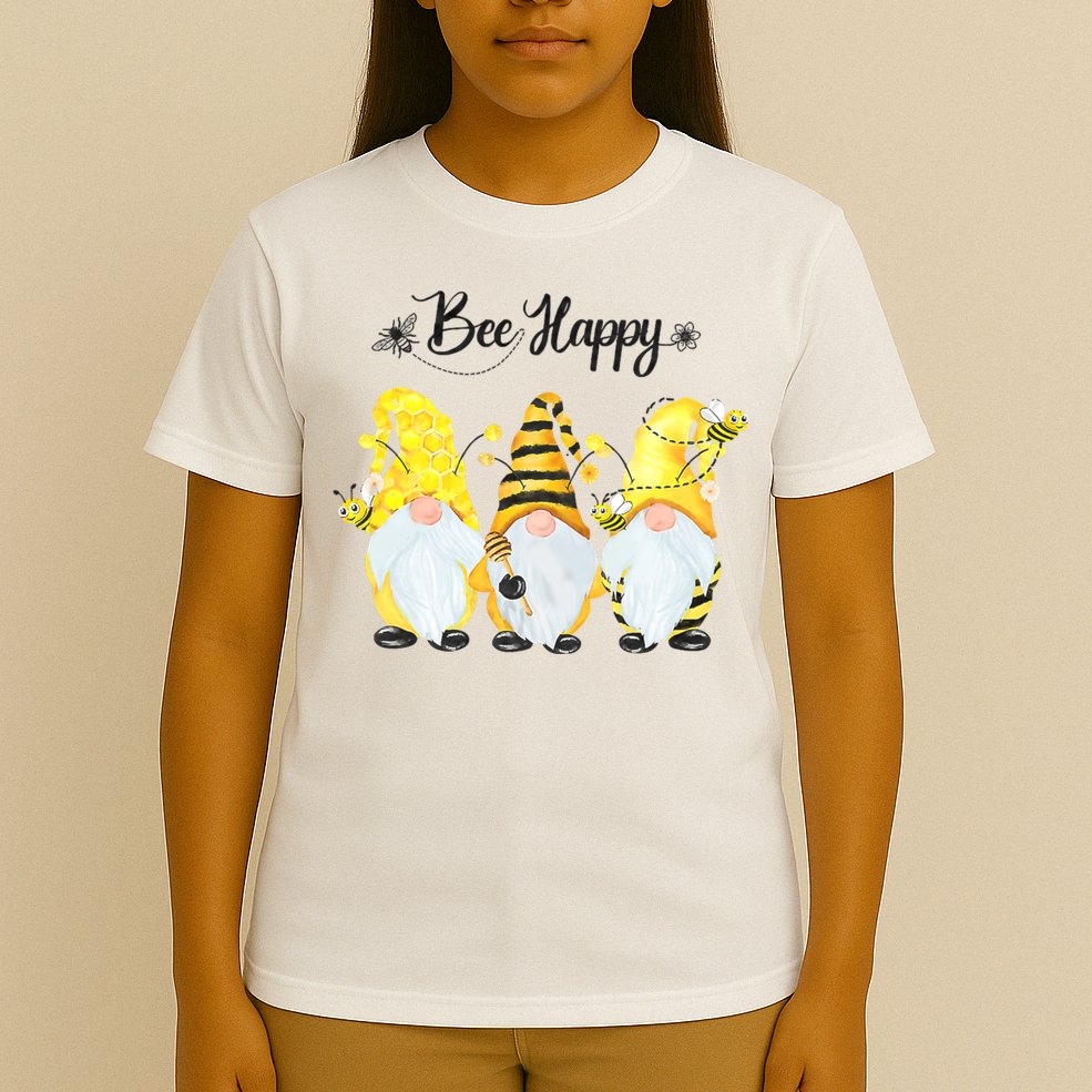 Bee Happy Bee Gnome Spring T-Shirt