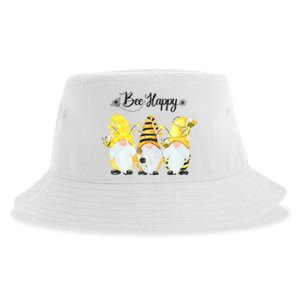 Bee Happy Bee Gnome Spring Sustainable Bucket Hat