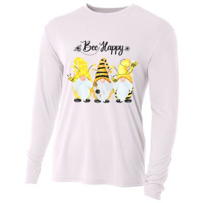 Bee Happy Bee Gnome Spring Cooling Performance Long Sleeve Crew