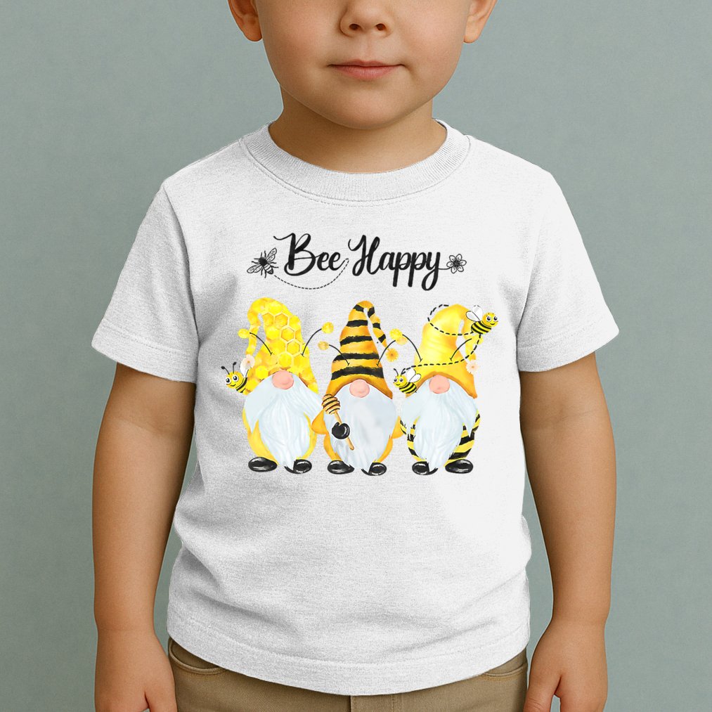 Bee Happy Bee Gnome Spring Toddler T-Shirt