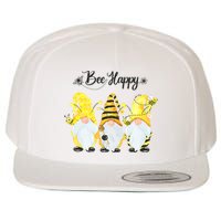 Bee Happy Bee Gnome Spring Wool Snapback Cap