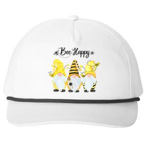 Bee Happy Bee Gnome Spring Snapback Five-Panel Rope Hat