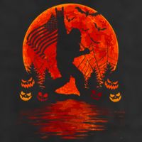 Bigfoot Halloween 7 Panel Mesh Trucker Snapback Hat