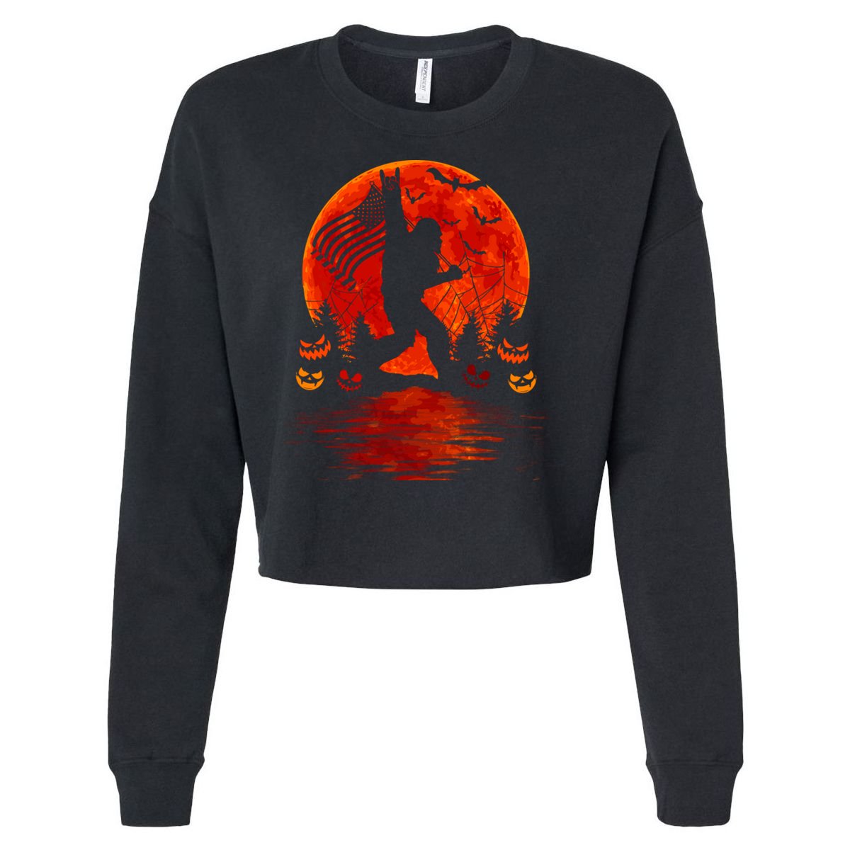 Bigfoot Halloween Cropped Pullover Crew