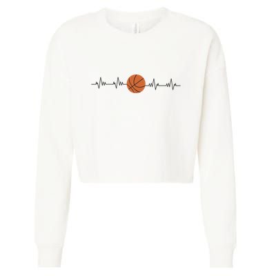 Basketball Heartbeat Cropped Pullover Crew