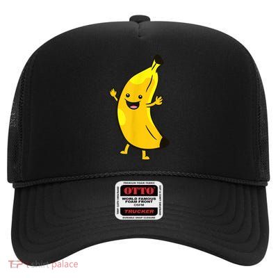 Banana Happy Banana Costume Fruit Love Bananas High Crown Mesh Back Trucker Hat