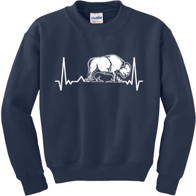Bison Heartbeat Buffalo Kids Sweatshirt