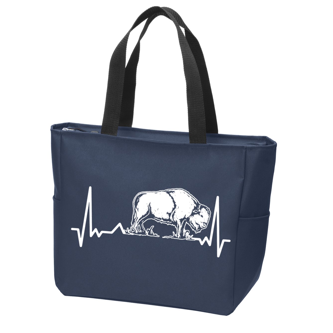 Bison Heartbeat Buffalo Zip Tote Bag
