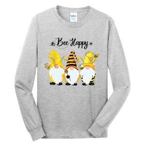 Bee Happy Bee Gnome Spring Tall Long Sleeve T-Shirt