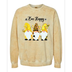 Bee Happy Bee Gnome Spring Colorblast Crewneck Sweatshirt