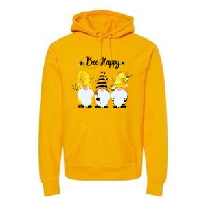 Bee Happy Bee Gnome Spring Premium Hoodie