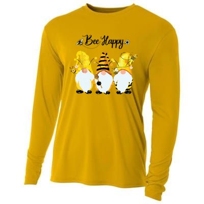 Bee Happy Bee Gnome Spring Cooling Performance Long Sleeve Crew