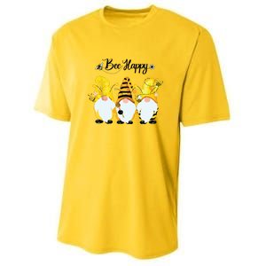 Bee Happy Bee Gnome Spring Youth Performance Sprint T-Shirt